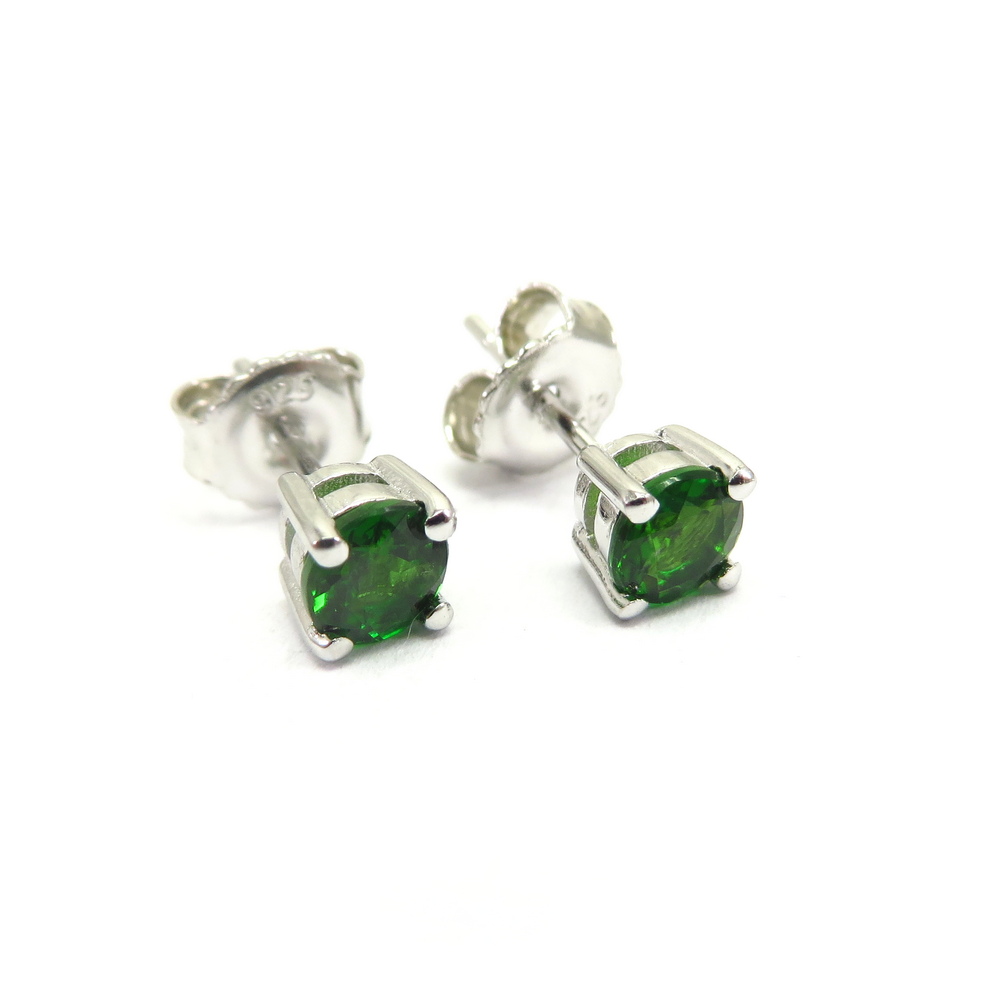 Chrome Diopside Stud Earrings