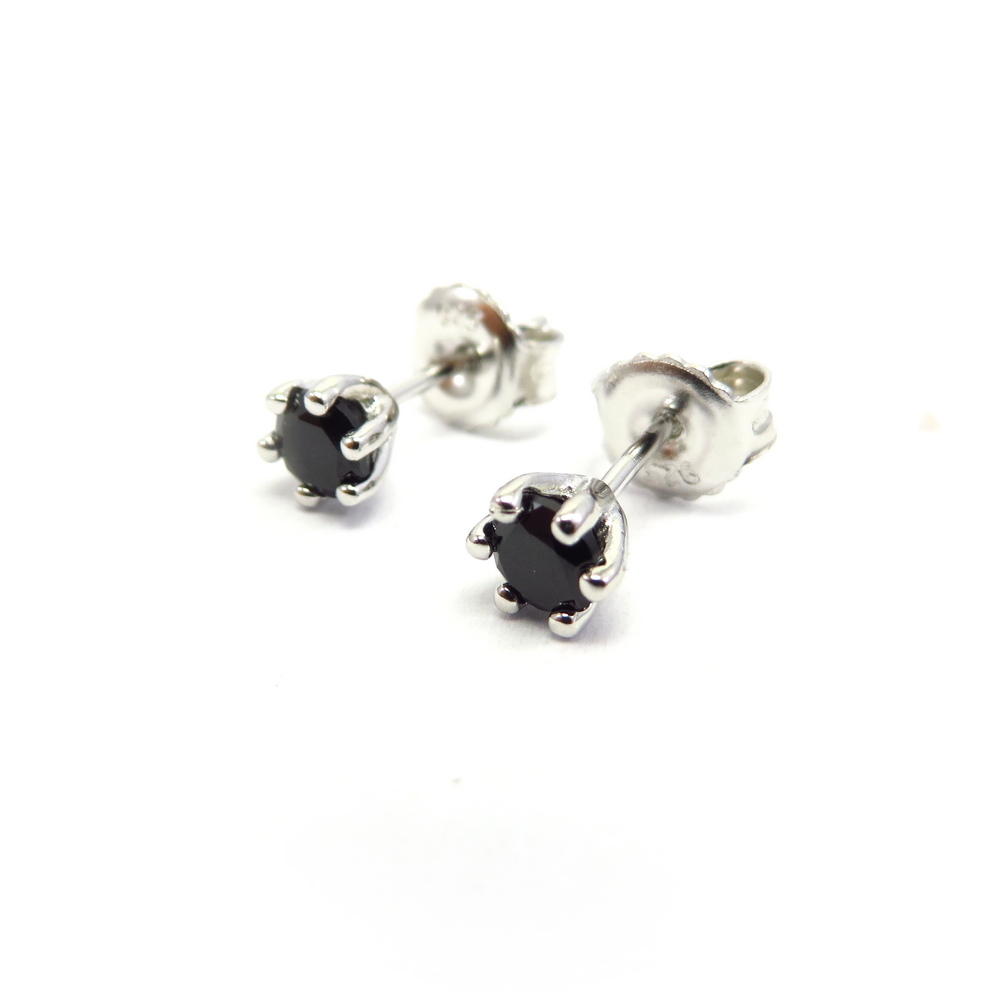 Black Spinel Stud Earrings