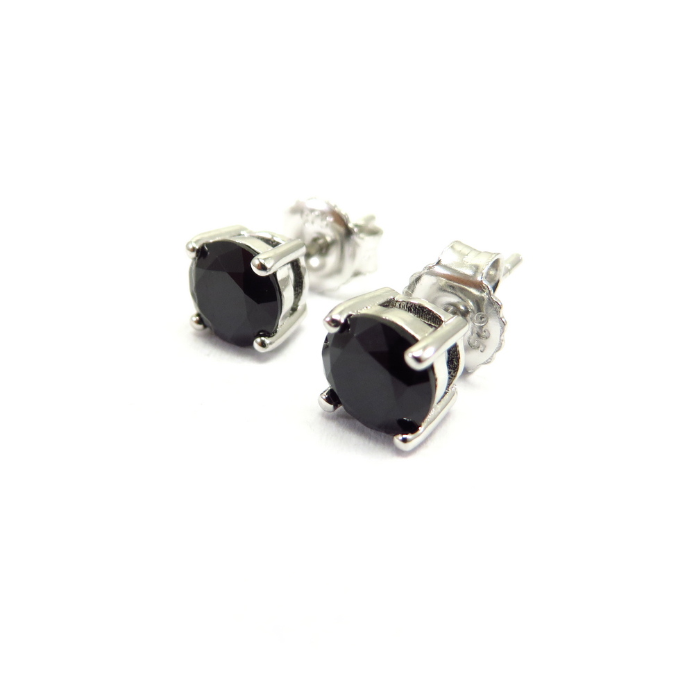Black Spinel Stud Earrings