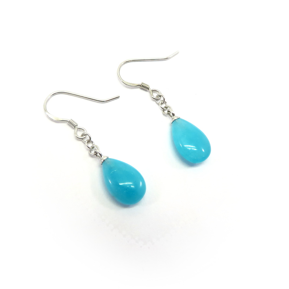 Amazonite Hook Earrings set in Sterling Silver