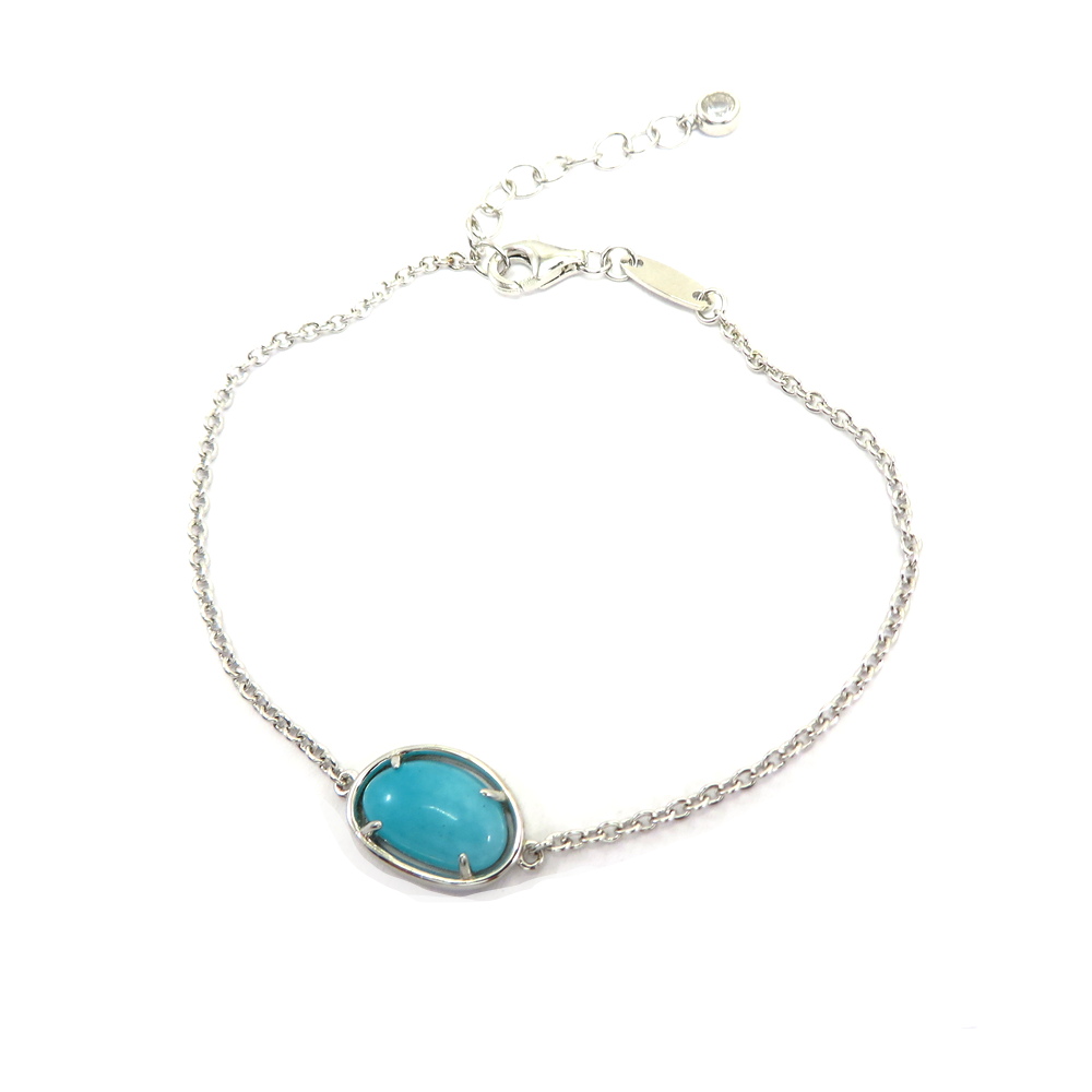 Amazonite Gemstone in Bracelet set in Sterling Silver