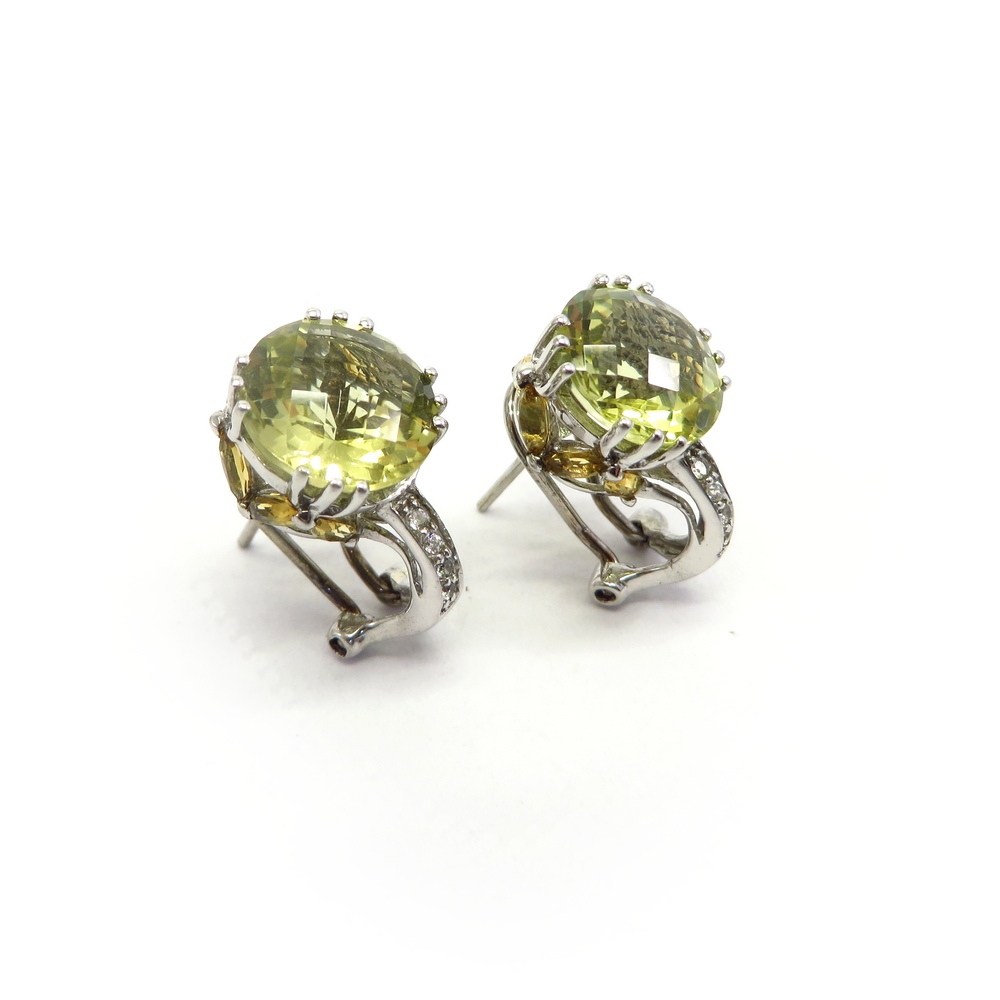 Lemon Quartz and Citrine Earrings