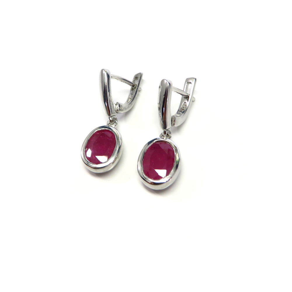 Oval Ruby Earrings