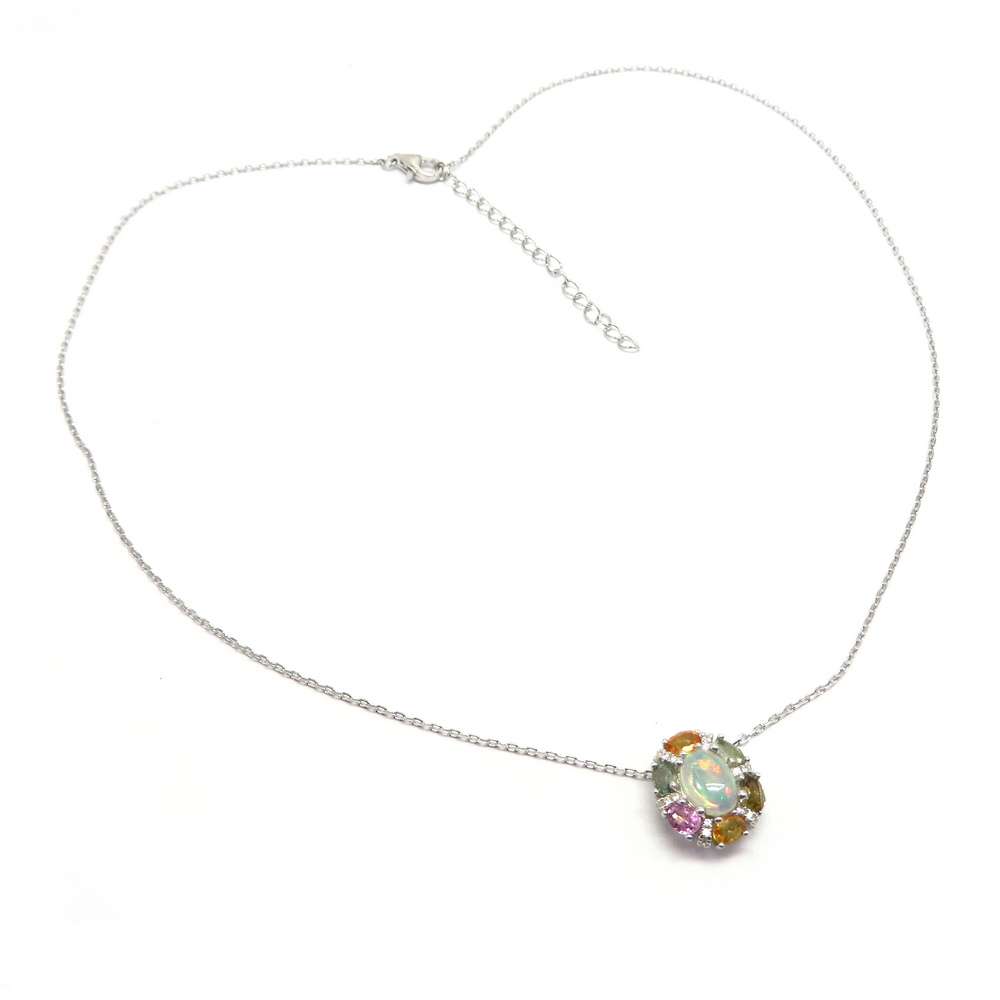 Opal and Sapphire Necklace