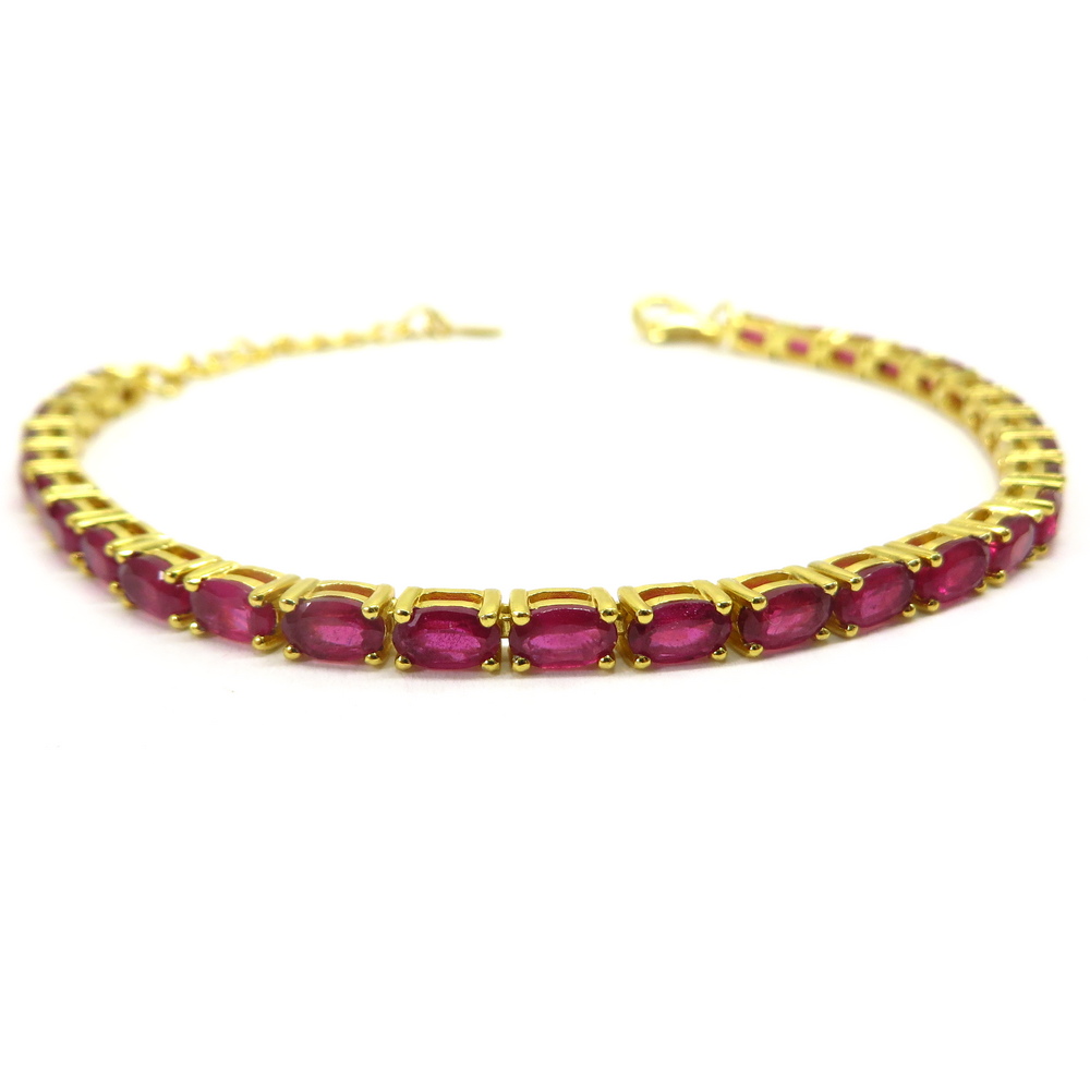 Gold Plated Ruby Tennis Bracelet