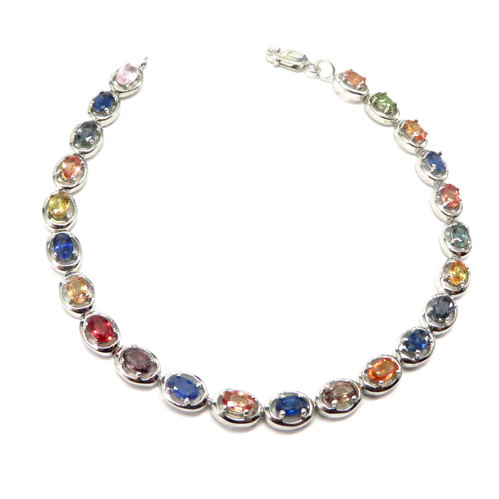 Multi-Colored Sapphire Tennis Bracelet