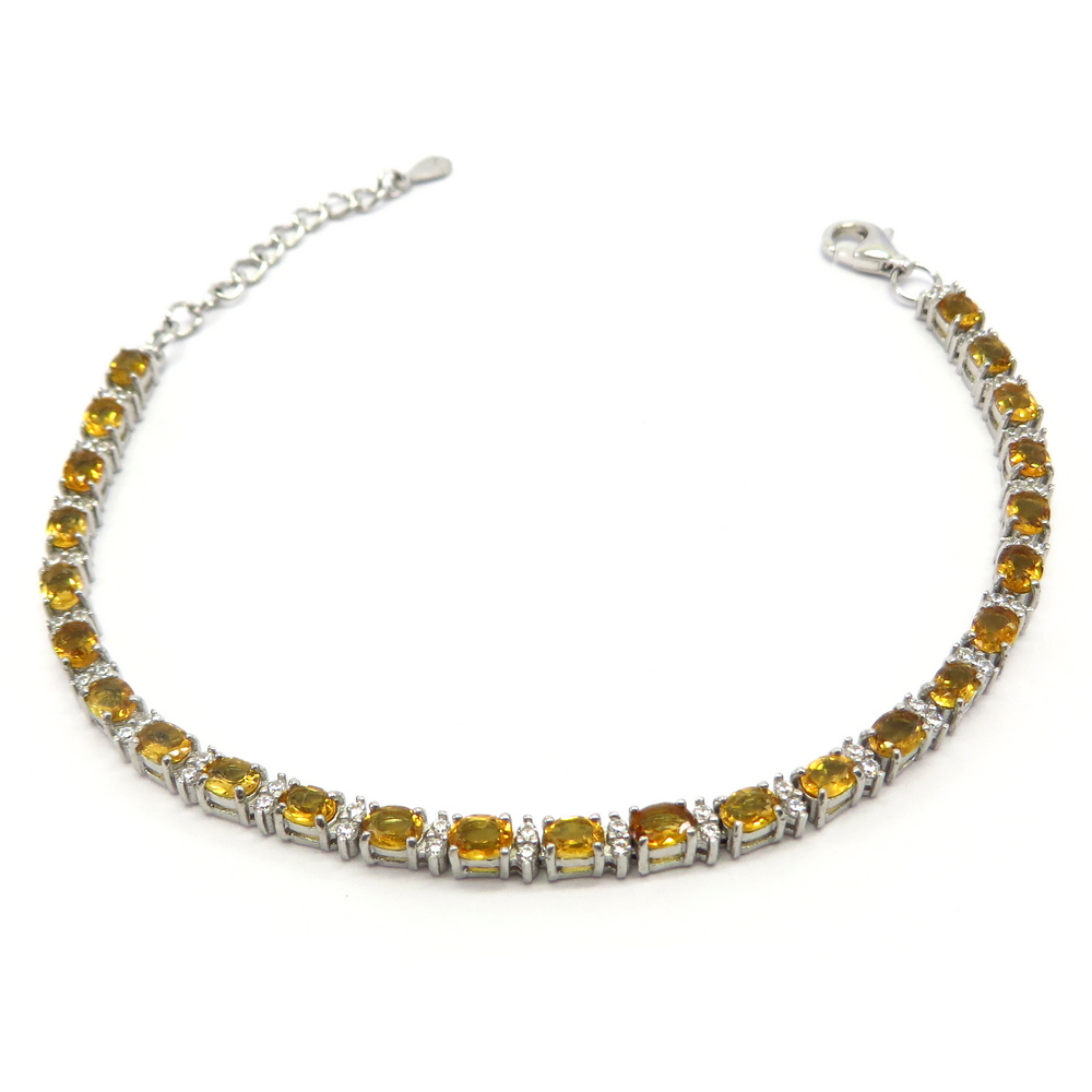 Orange Sapphire Tennis Bracelet