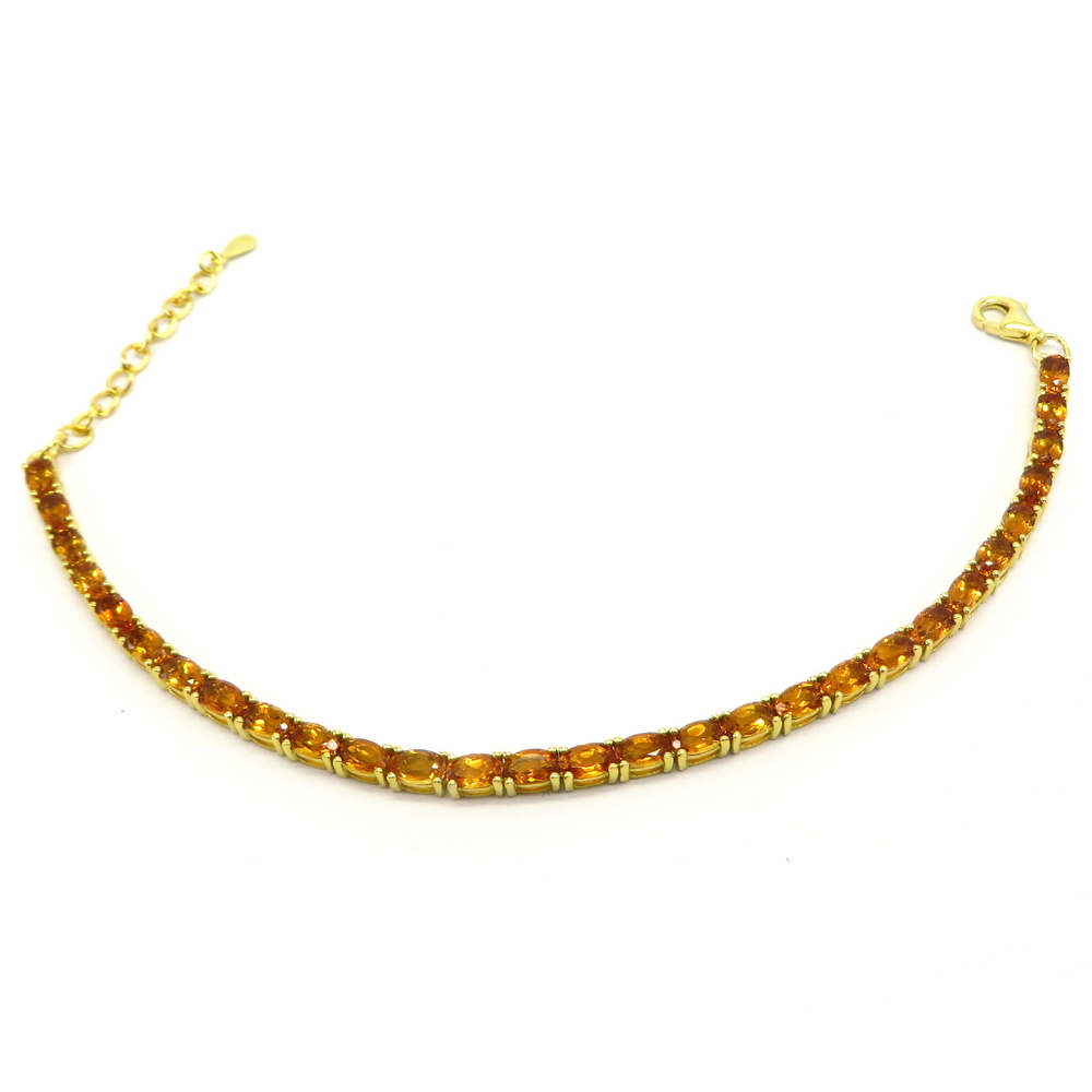 Gold Plated Citrine Tennis Bracelet