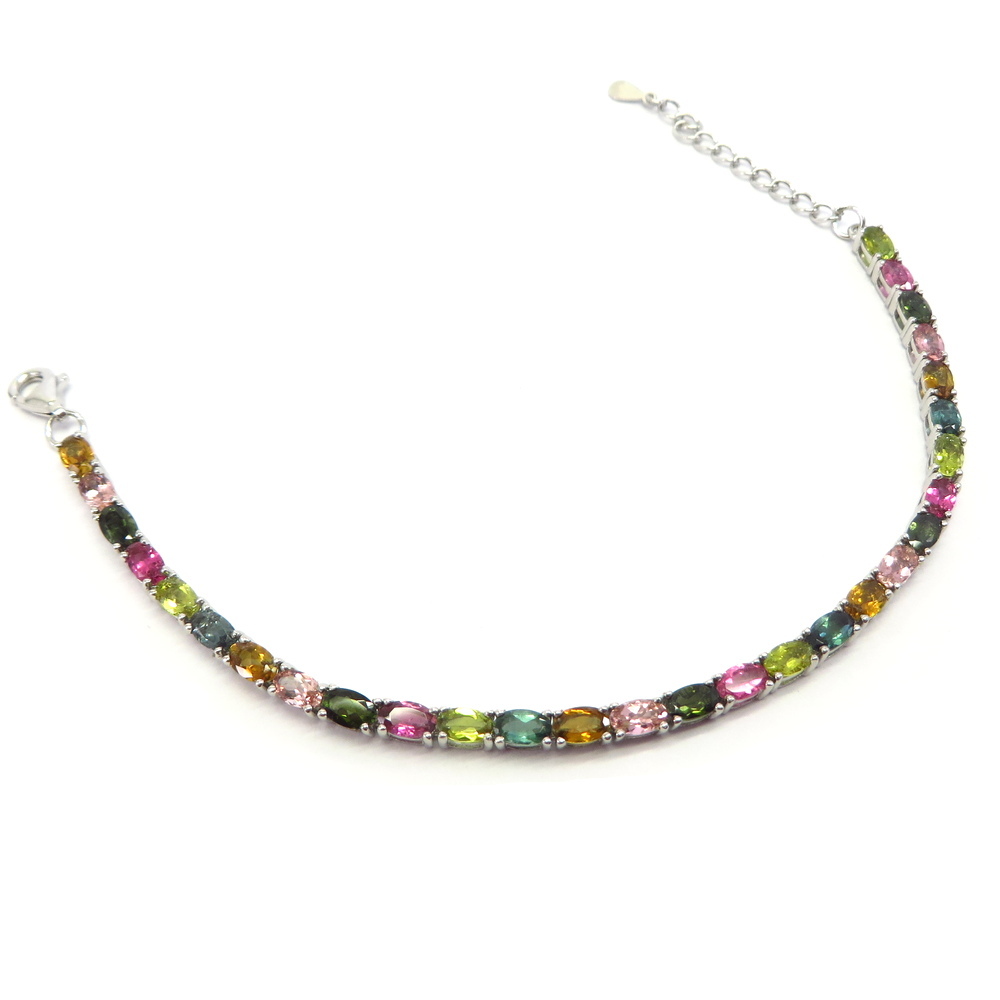 Multi-Colored Tourmaline Tennis Bracelet