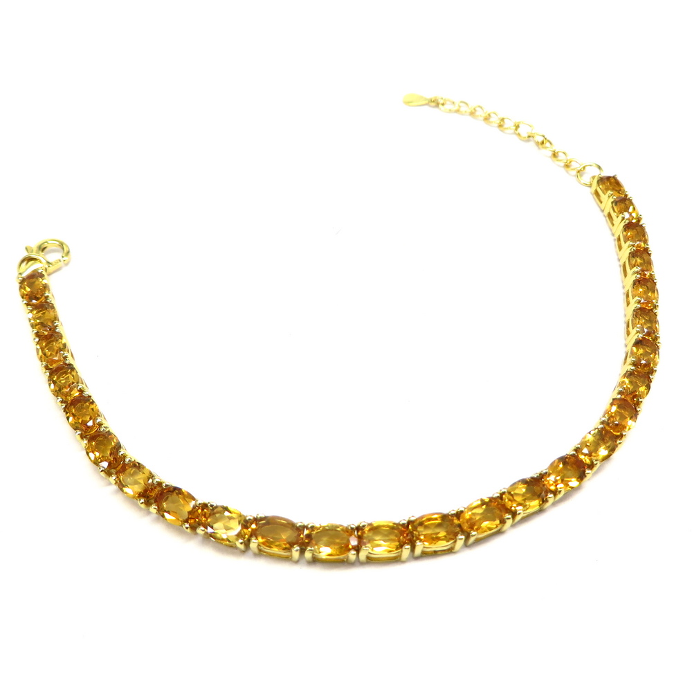 Gold Plated Citrine Tennis Bracelet