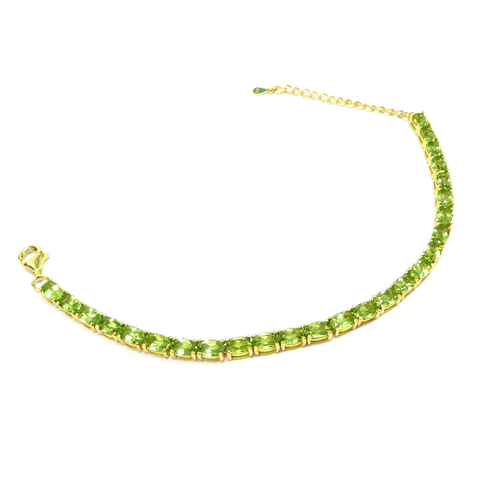 Gold Plated Peridot Tennis Bracelet