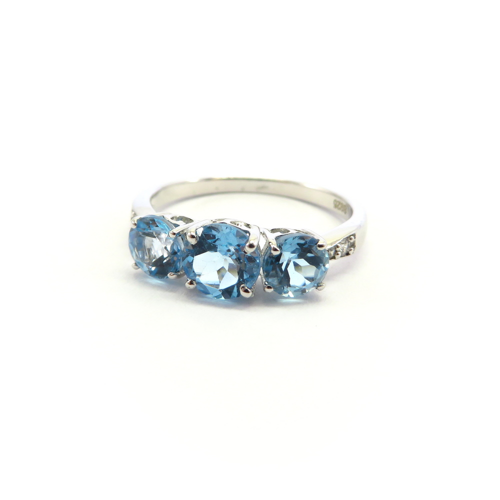 Triple Blue Topaz Ring