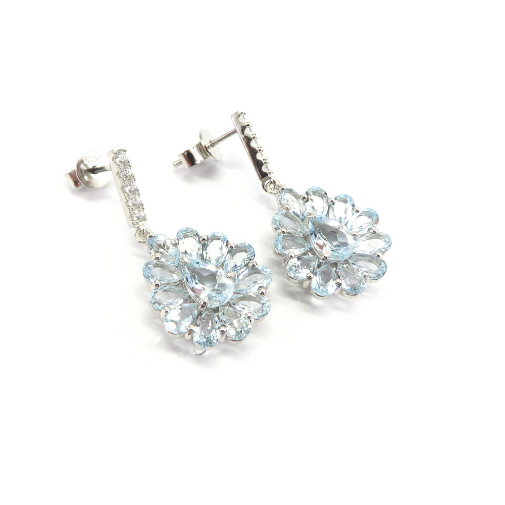 Aquamarine Teardrop Earrings