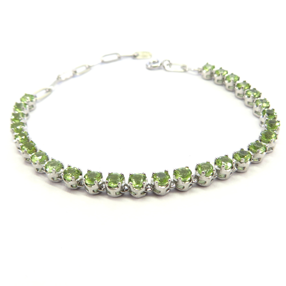 Peridot Tennis Bracelet set in Sterling Silver