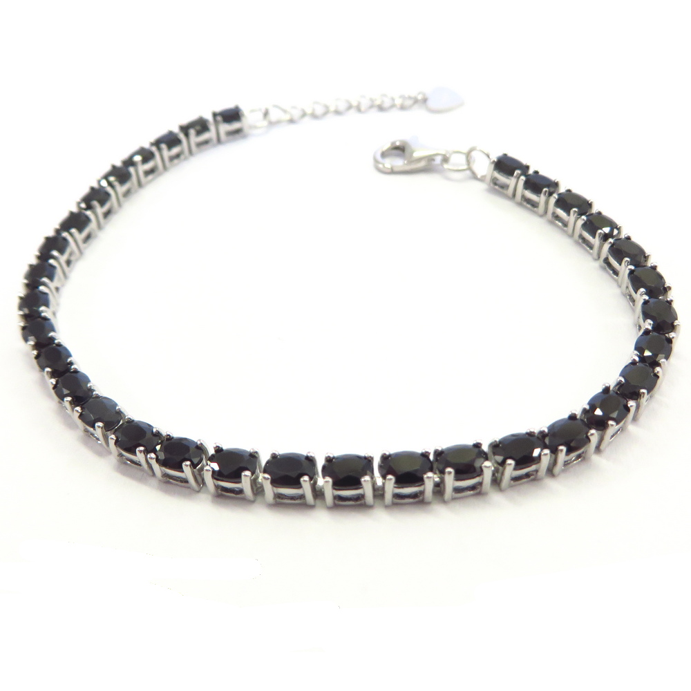 Black Spinel Tennis Bracelet