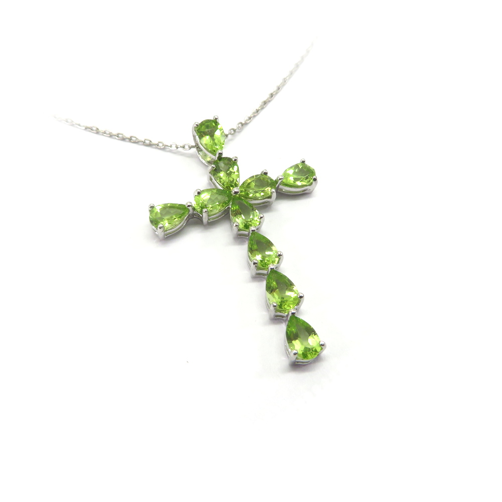 Peridot Cross Pendant