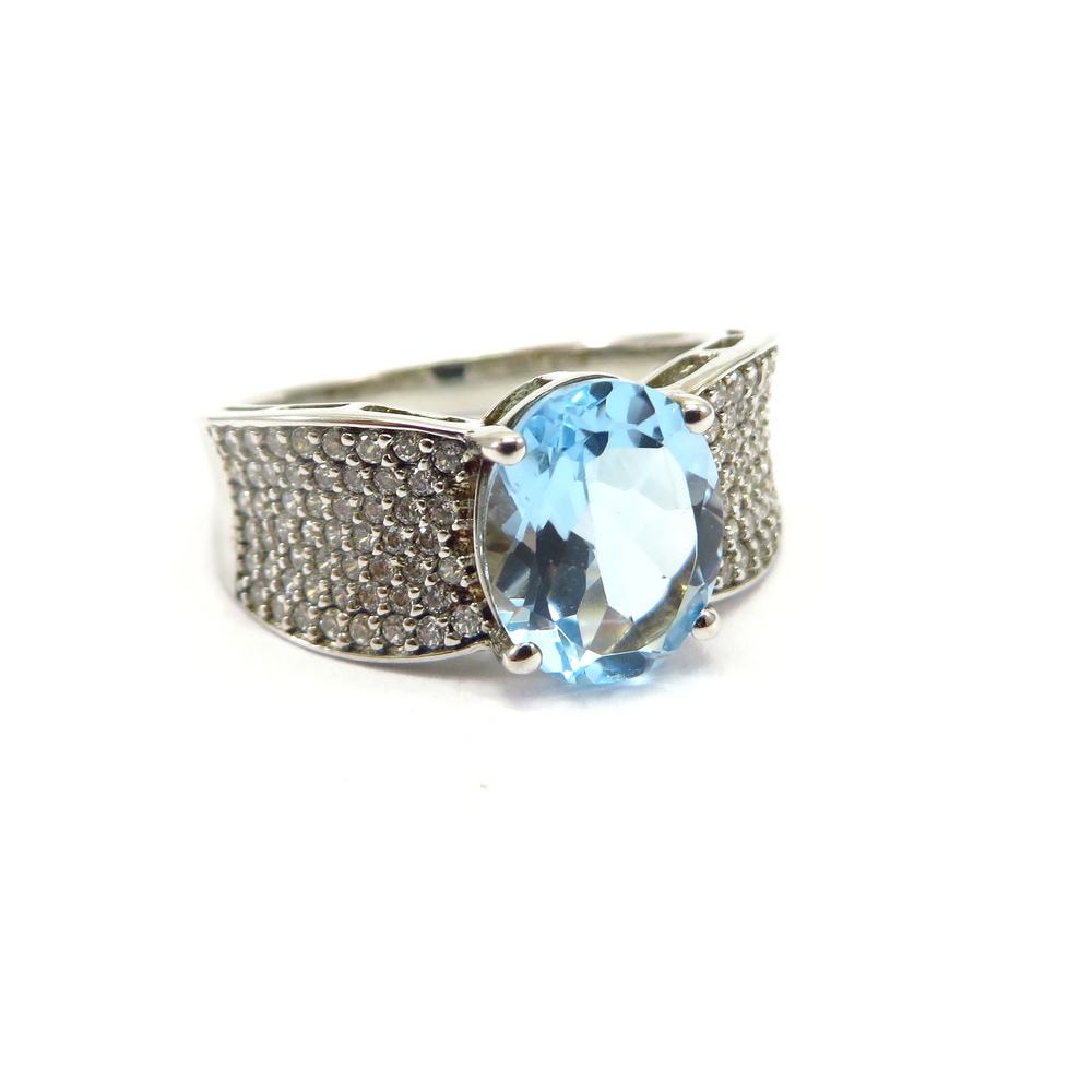Blue Topaz Silver Ring