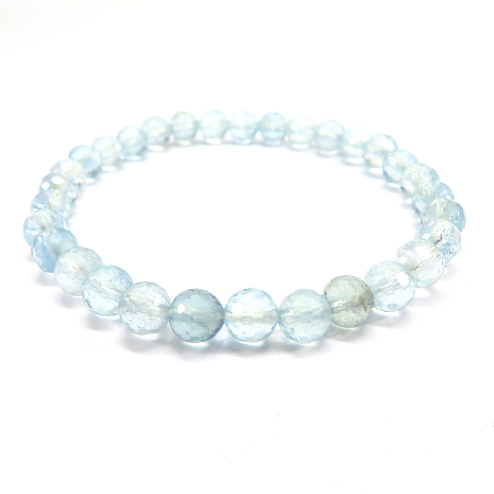 Aquamarine Bead Bracelet