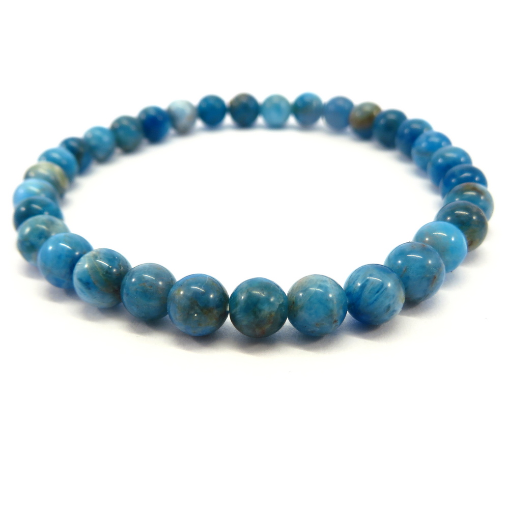 Blue Apatite Gemstone Beads Bracelet