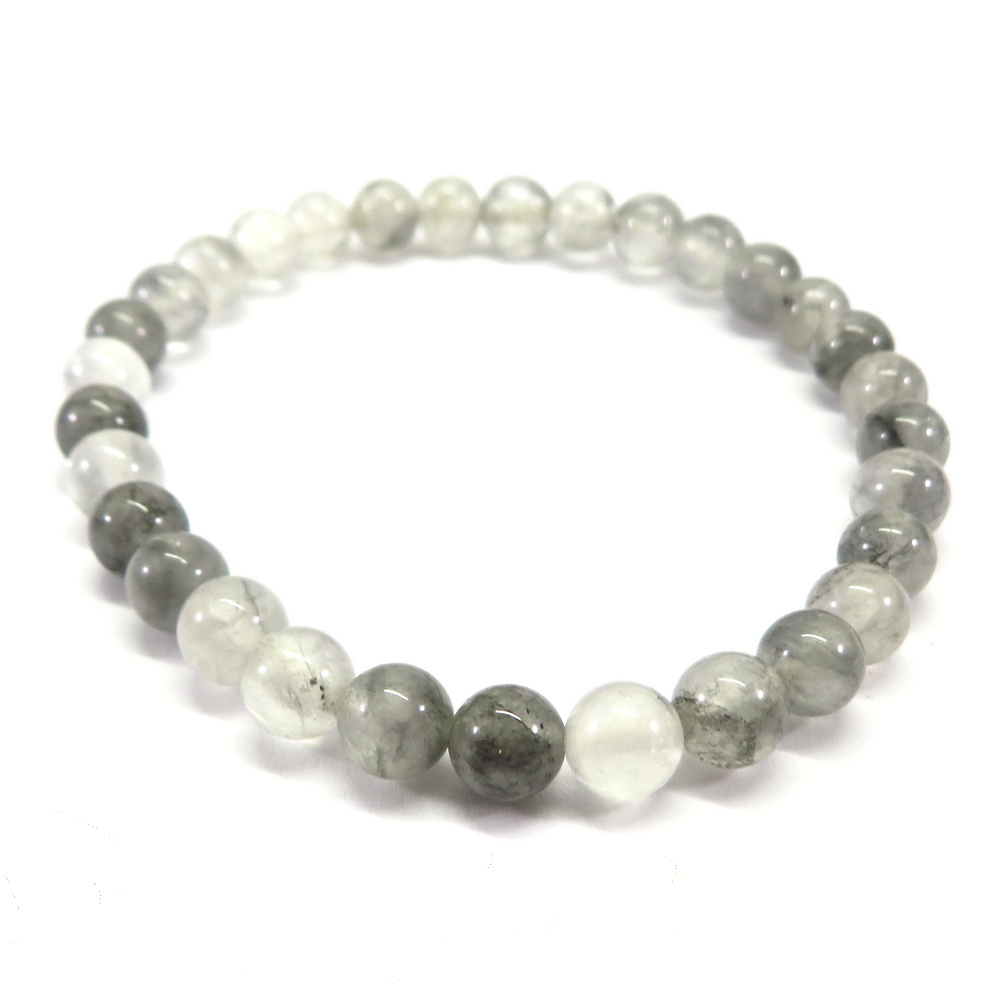 Cloudy Quartz Gemstone Beads Bracelet
