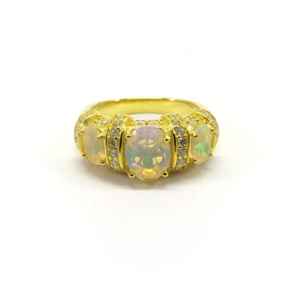 Gold Plated Ethiopian Opal Ring